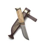 MARTTIINI, FINLAND A BOXED LIMITED EDITION DAMASCUS SPORTING KNIFE, serial no. 60, produced in 2019,