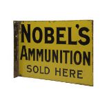 NOBEL, ENGLAND A RARE ENAMEL SHOP SIGN, last quarter of the 19th century, double sides with right