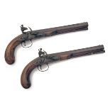 WOGDON & BARTON, LONDON A PAIR OF 28-BORE FLINTLOCK DUELLING-PISTOLS, no visible serial numbers,