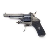 A CASED 7mm PINFIRE SIX-SHOT DOUBLE-ACTION REVOLVER, UNSIGNED, MODEL 'CHAMELOT & DELVIGNE PATENT',