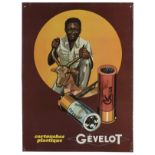 GEVELOT, PARIS A RARE ENAMELLED METAL CARTRIDGE ADVERTISING SIGN, circa 1970, measuring