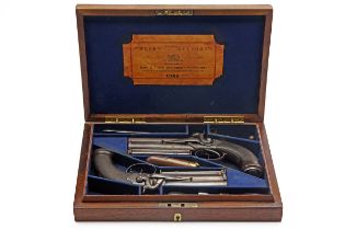 HENRY ALLPORT, CORK A GOOD CASED PAIR OF 40-BORE PERCUSSION OVER-UNDER BELT-PISTOLS, no visible