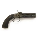 ALEX'R HENRY, EDINBURGH A RARE 40-BORE PERCUSSION FOUR-BARRELLED TURN-OVER BELT-PISTOL, no visible