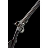 BREZOL SNR. CHARLEVILLE A 22-BORE FLINTLOCK DOUBLE-BARRELLED SPORTING-GUN, no visible serial number,