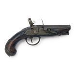 AN 80-BORE FLINTLOCK POCKET-PISTOL, UNSIGNED, no visible serial number, Belgian circa 1775, with