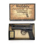 WEBLEY & SCOTT, BIRMINGHAM A BOXED .177 BARREL-COCKING AIR-PISTOL, MODEL 'PRE-WAR JUNIOR', serial