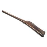 JAMES PURDEY & SONS A HARD LEATHER FULL-LENGTH GUNSLIP, measuring approx. 47in., brass lock (key