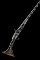 A 20-BORE SNAPHAUNCE SINGLE-BARREL MUSKET WITH WHITE-METAL & BONE DECORATION, no visible serial