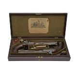 CHARLES MOORE, LONDON A FINE CASED PAIR OF 40-BORE PERCUSSION RIFLED TARGET-PISTOLS, serial no.