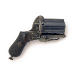 A GOOD 9mm PINFIRE FIVE-SHOT DELUXE PEPPERBOX POCKET-REVOLVER, UNSIGNED, no visible serial number,