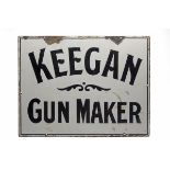 L. KEEGAN, DUBLIN THE ORIGINAL ENAMELLED SIGN FOR KEEGAN GUN MAKERS, circa 1900 and almost certainly