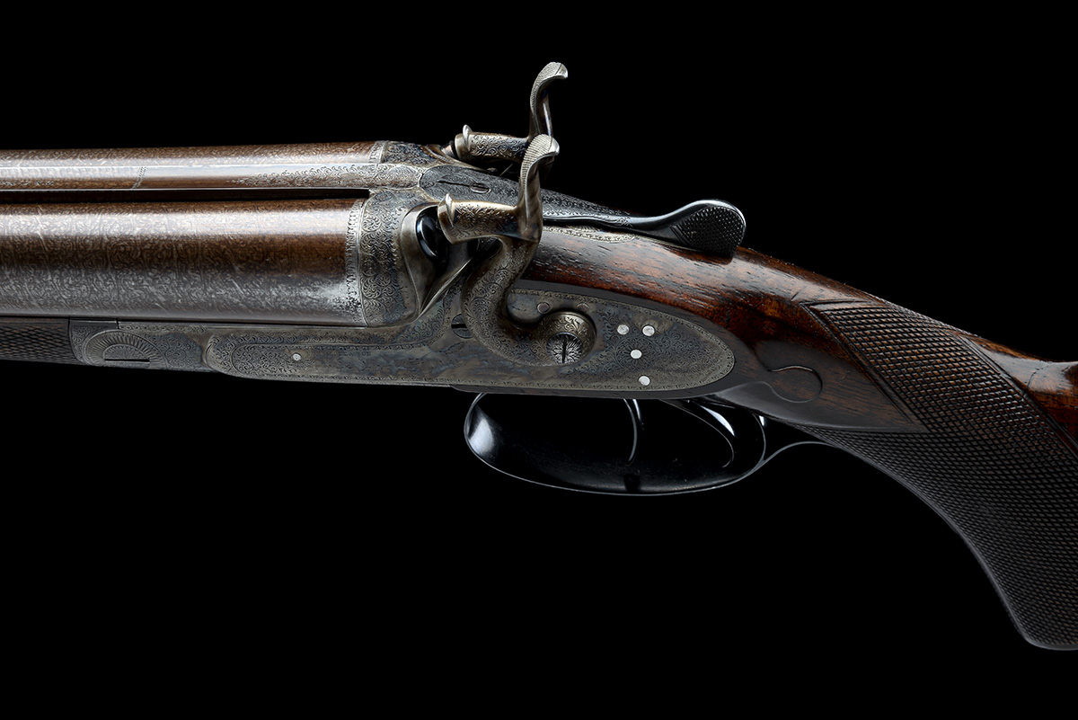 W. & C. SCOTT A 12-BORE 1865 PATENT TOPLEVER HAMMERGUN, serial no. 6495, circa 1875, 28in. nitro - Image 7 of 11