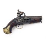 A 25-BORE FLINTLOCK MIQUELET POCKET-PISTOL, UNSIGNED, no visible serial number, Spanish, circa 1775,