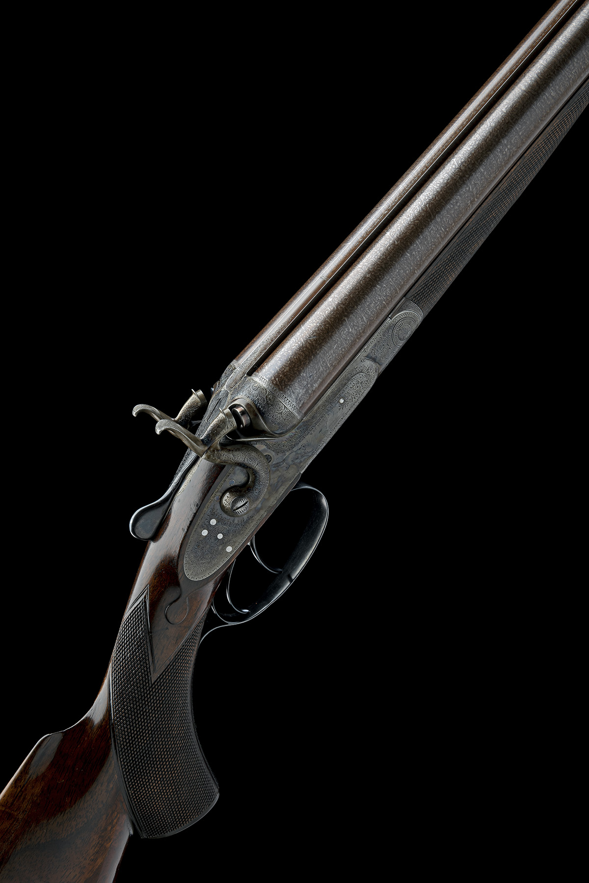 W. & C. SCOTT A 12-BORE 1865 PATENT TOPLEVER HAMMERGUN, serial no. 6495, circa 1875, 28in. nitro