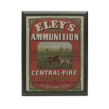 ELEY BROS., LONDON A RARE VICTORIAN WALL-HANGING FULL COLOUR CARD ADVERTISEMENT AND FULL PRODUCT