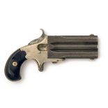 FRANK WESSON, USA A RARE .41 RIMFIRE TURN-OVER DERRINGER PISTOL WITH DIRK, MODEL 'LARGE FRAME TYPE