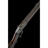 A .44 PERCUSSION SINGLE-SHOT SPORTING-RIFLE, UNSIGNED, no visible serial number, American circa 1840