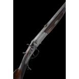 THOMAS HORSLEY & SON A .410 (SMOOTHBORED) 1863 PATENT PULL-BACK TOPLEVER HAMMER ROOK RIFLE, serial