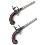 GRIFFIN, LONDON A PAIR OF RESTORED 25-BORE FLINTLOCK 'QUEEN ANNE' PISTOLS, no visible serial
