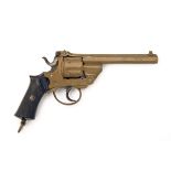 A MOST UNUSUAL .380 ALL-BRONZE REVOLVER SIGNED N. GILON, no visible serial number, circa 1870,