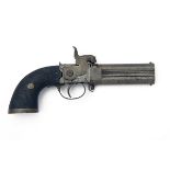 A 60-BORE PERCUSSION TURN-OVER SIDE-HAMMER PISTOL SIGNED 'FOTHERBY', no visible serial number,