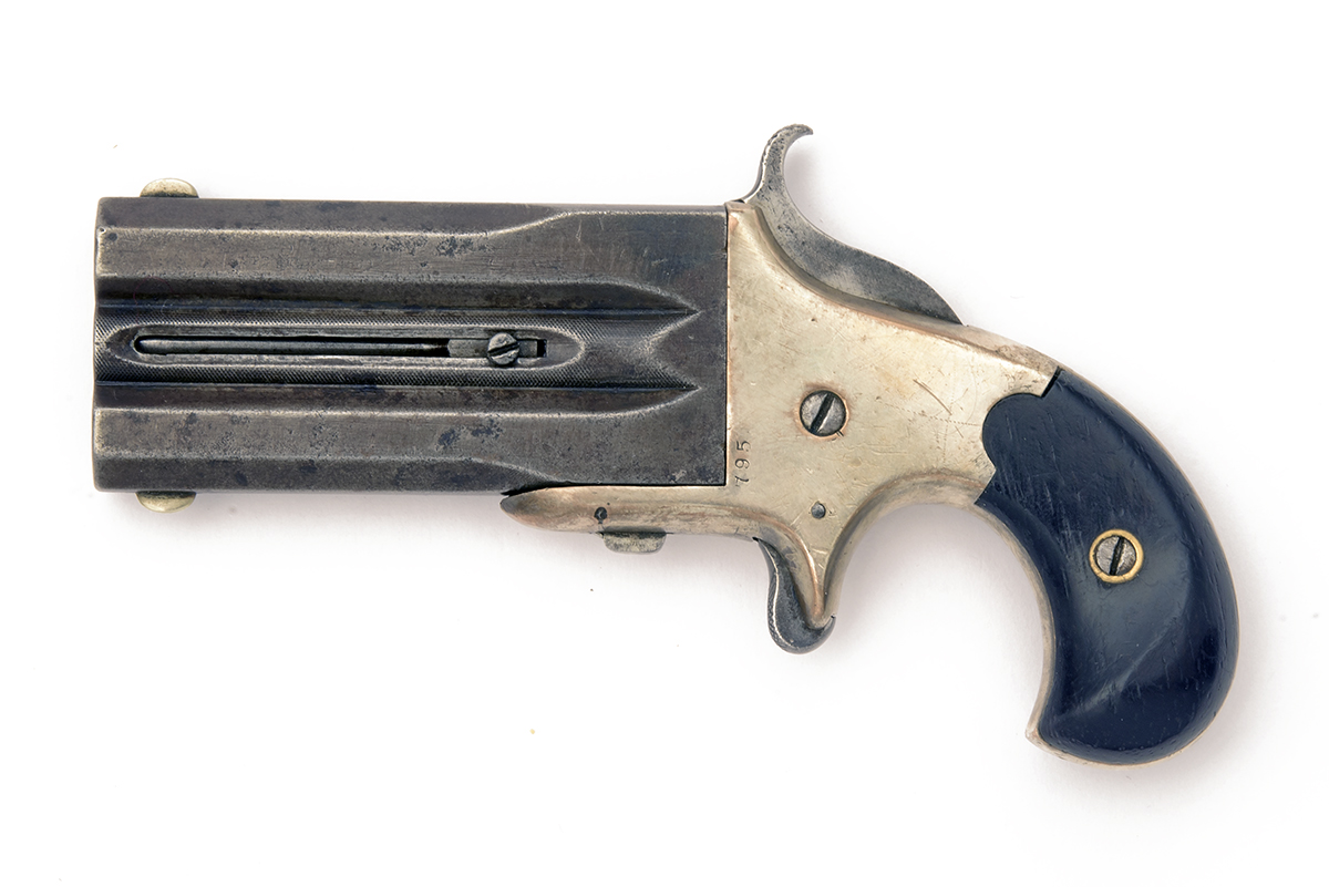 FRANK WESSON, USA A RARE .41 RIMFIRE TURN-OVER DERRINGER PISTOL WITH DIRK, MODEL 'LARGE FRAME TYPE - Image 3 of 4