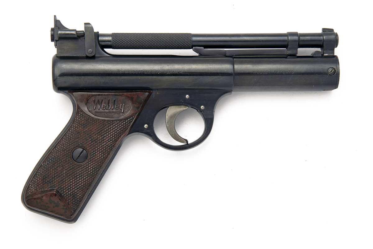 WEBLEY & SCOTT, BIRMINGHAM A GOOD BOXED .177 BARREL-COCKING AIR-PISTOL, MODEL 'POST-WAR SLANT-GRIP - Image 3 of 3