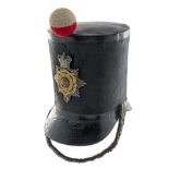 A RARE BRITISH OFFICER'S 1844 PATTERN 'ALBERT' SHAKO TO THE NORTHAMPTON & RUTLAND MILITIA, for