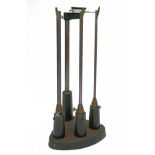 A WALL-THICKNESS GAUGE, with steel base, three upright prongs suitable for 12-bore, 20-bore and .410