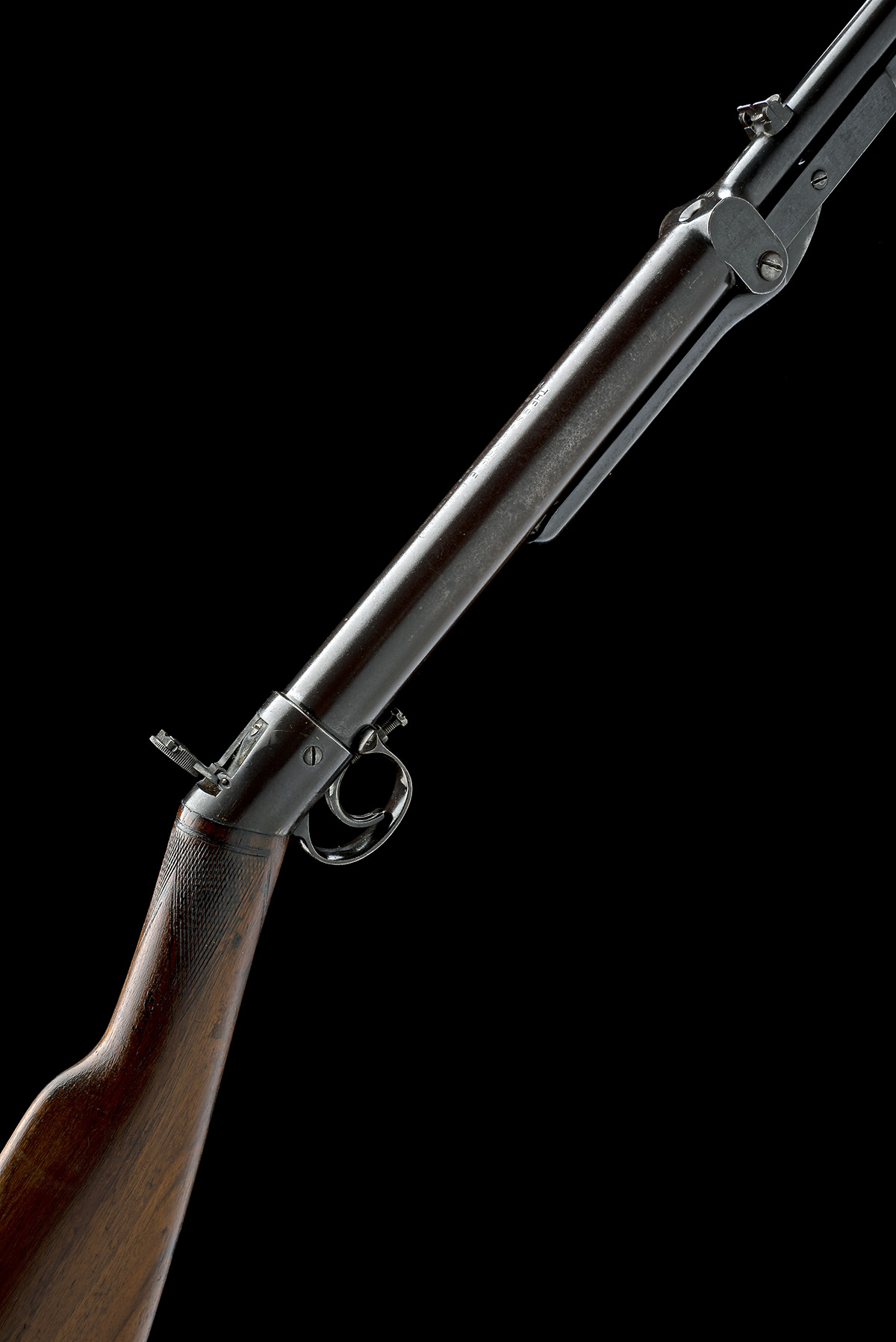 A PRE-WWI .177 IMPROVED MODEL 'D' AIR-RIFLE WITH APERTURE SIGHT AND STRAIGHT HAND STOCK BY BSA,