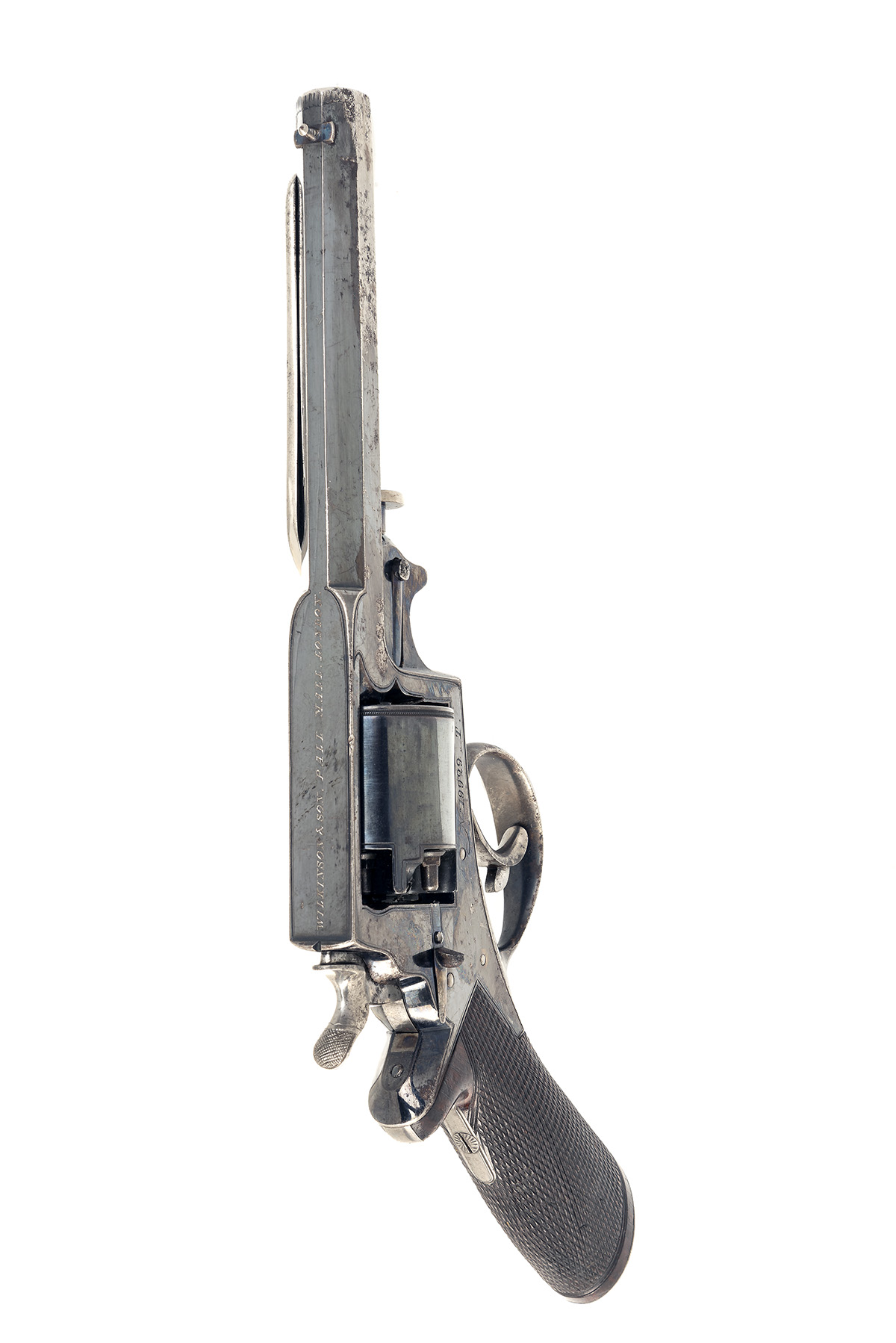 A GOOD CASED 54 BORE TRANTER FOURTH MODEL DOUBLE-ACTION PERCUSSION REVOLVER, RETAILED BY - Bild 5 aus 6