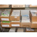 Seven boxes of collectable stamps - France, Switze