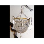 An ornate crystal drop ceiling light