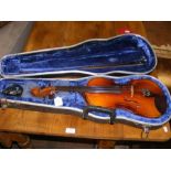 A Cremona violin in carrying case with bow