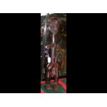 An 88cm high old carved African wooden fertility f