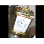 A 15cm high brass cased carriage clock