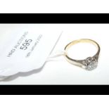 An 18ct diamond solitaire ring - size M