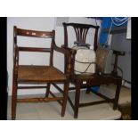 Two wooden carver chairs