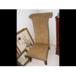 A 19th century prie dieu chair