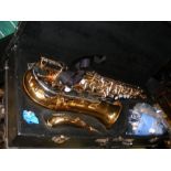 A Vito Eb Alto Saxophone in case