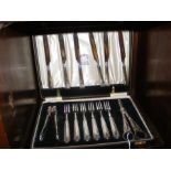 An Elkington plate cased set of cutlery