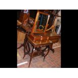 A rosewood two tier occasional table together with