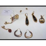 Five pairs of ladies vintage earrings