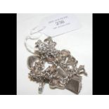 A silver charm bracelet