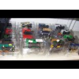 Thirty five die cast lorries in blister packs