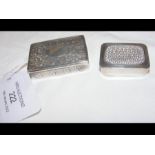 A silver vesta case, together with silver pill box