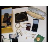A collection of gold, silver and costume jewellery