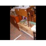 A drop leaf hall table together with a stripped pi