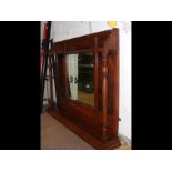 A mahogany over mantel mirror - width 122cms