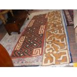 An old African Kuba cloth with geometric design -